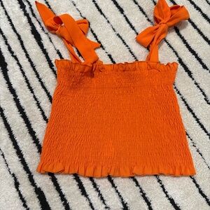 Orange Smocked Women's Top
